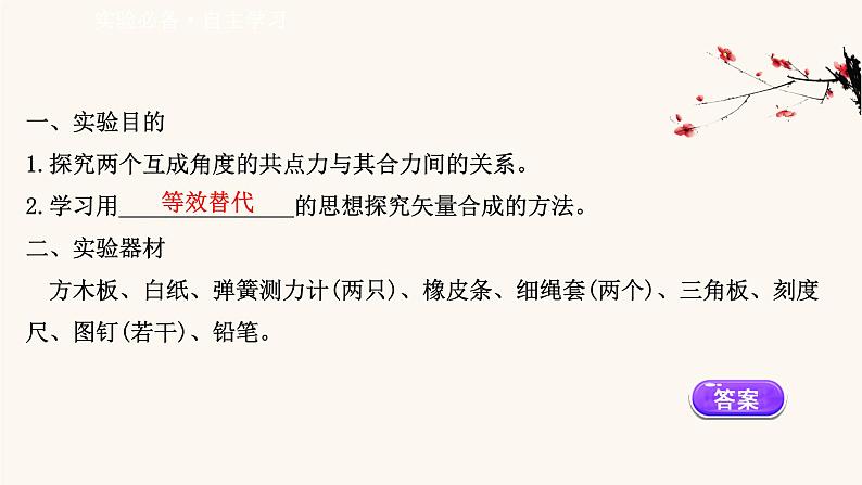 鲁科版高中物理必修第一册第4章力与平衡1.2探究两个互成角度的力的合成规律课件03