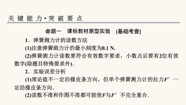 人教版高考物理一轮复习专题2相互作用实验3验证力的平行四边形定则课件第6页