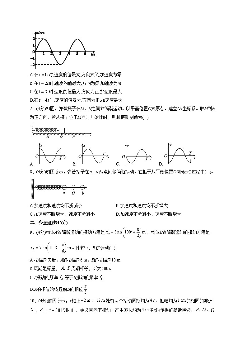 2022-2023学年人教版（2019）选择性必修一第二章 机械运动 单元测试卷(word版含答案)第2页