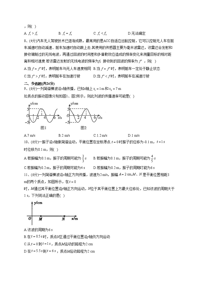 2022-2023学年人教版（2019）选择性必修一第三章 机械波 单元测试卷(word版含答案)第3页
