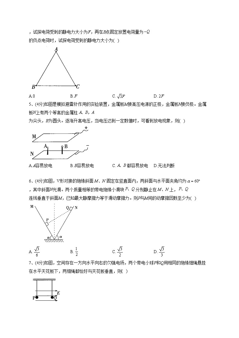 2022-2023学年人教版（2019）必修三第九章 静电场及其应用 单元测试卷(word版含答案)第2页