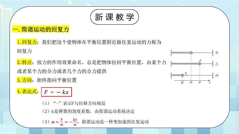 人教版（2019）高中物理选择性必修第一册 2.3《简谐运动的回复力和能量》课件PPT+教案+练习05