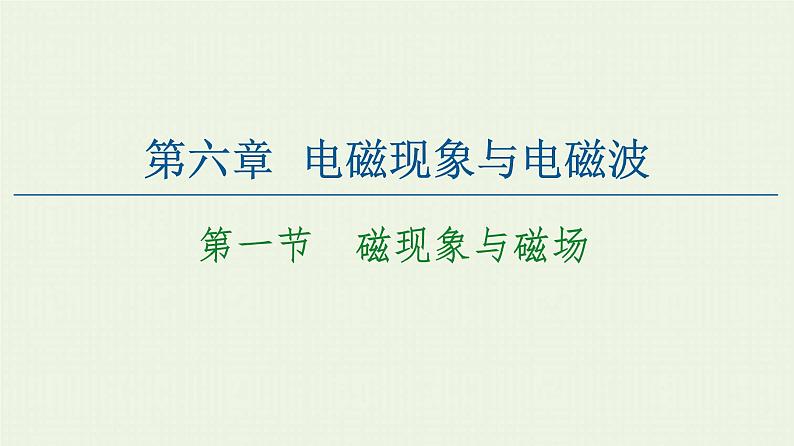 粤教版高中物理必修第三册第6章电磁现象与电磁波第1节磁现象与磁场课件01