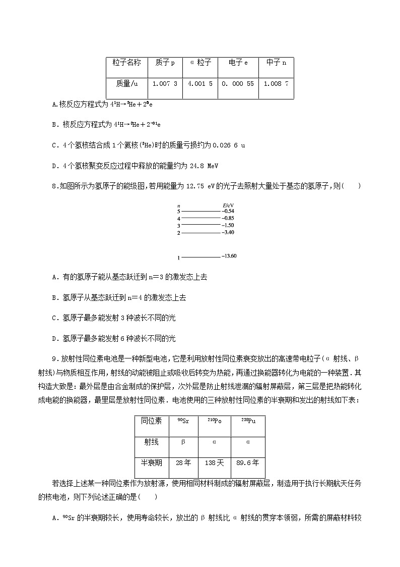 高考物理二轮复习专题强化练9原子结构与原子核含答案03