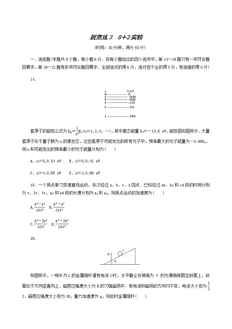 高考物理二轮复习规范练38+2实验含答案第1页