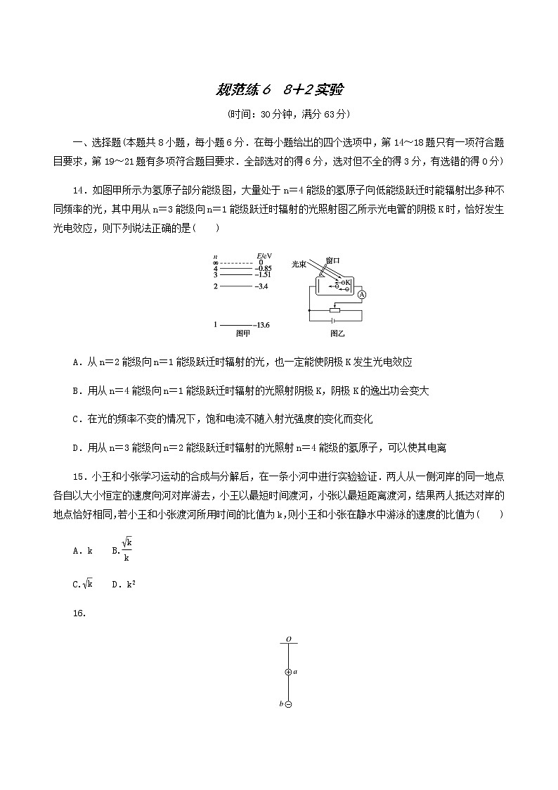 高考物理二轮复习规范练68+2实验含答案第1页