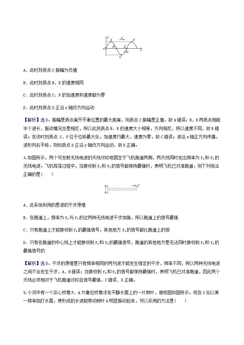 人教版高中物理选择性必修第一册第3章机械波单元评价基础通关练含答案02
