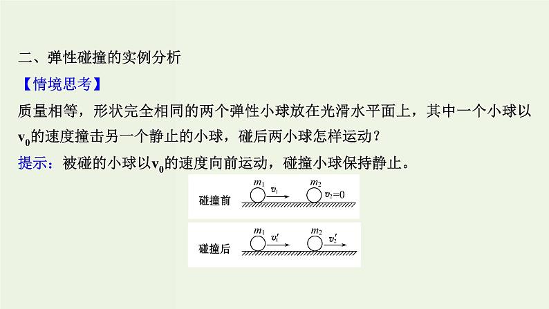 人教版高中物理选择性必修第一册第1章动量守恒定律5弹性碰撞和非弹性碰撞课件06