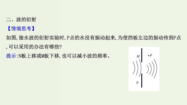 人教版高中物理选择性必修第一册第3章机械波3波的反射折射和衍射课件04