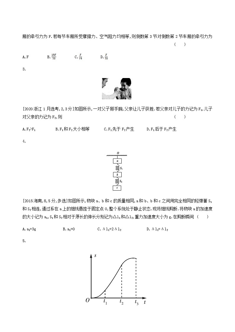 高考物理一轮复习专题练3牛顿运动定律1含答案第2页
