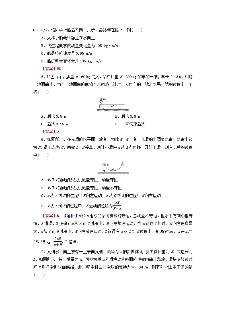 2023版高考物理一轮总复习专题6动量第2讲动量守恒定律课后提能演练第2页