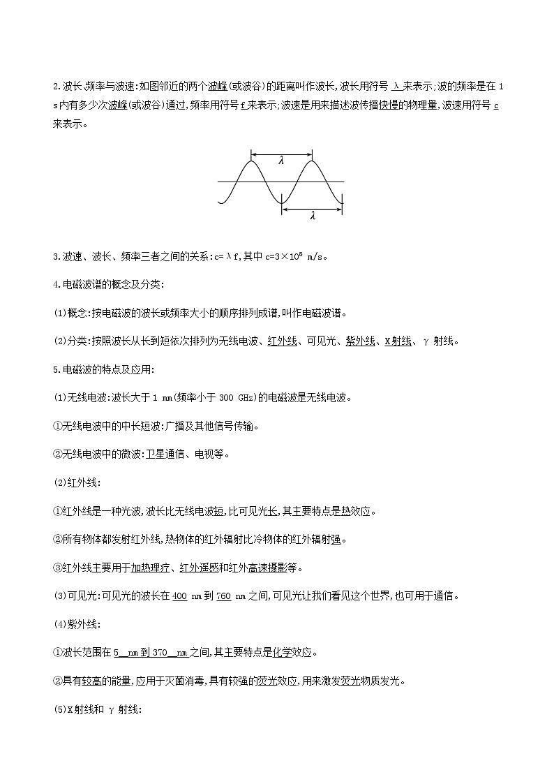 人教版高中物理必修第三册第13章电磁感应与电磁波初步4电磁波的发现及应用学案03