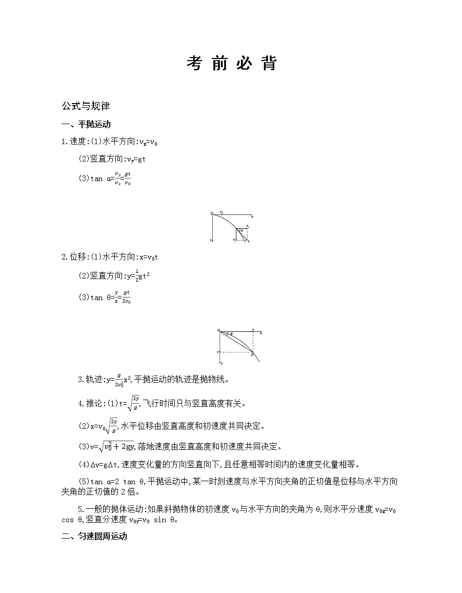 必备知识点--高一下学期物理人教版（2019）必修第二册第1页