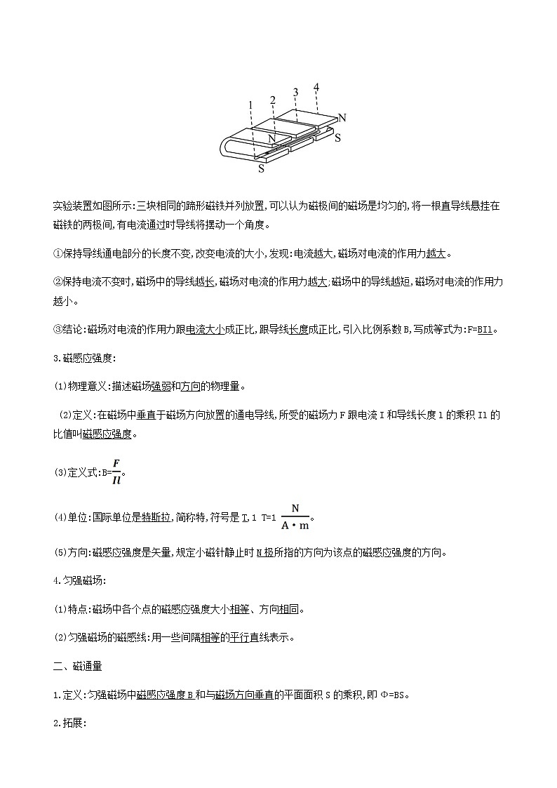 人教版高中物理必修第三册第13章电磁感应与电磁波初步2磁感应强度磁通量学案02