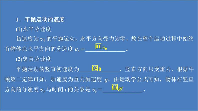 人教版(2019)高中物理必修第二册第5章抛体运动第4节抛体运动的规律课件03