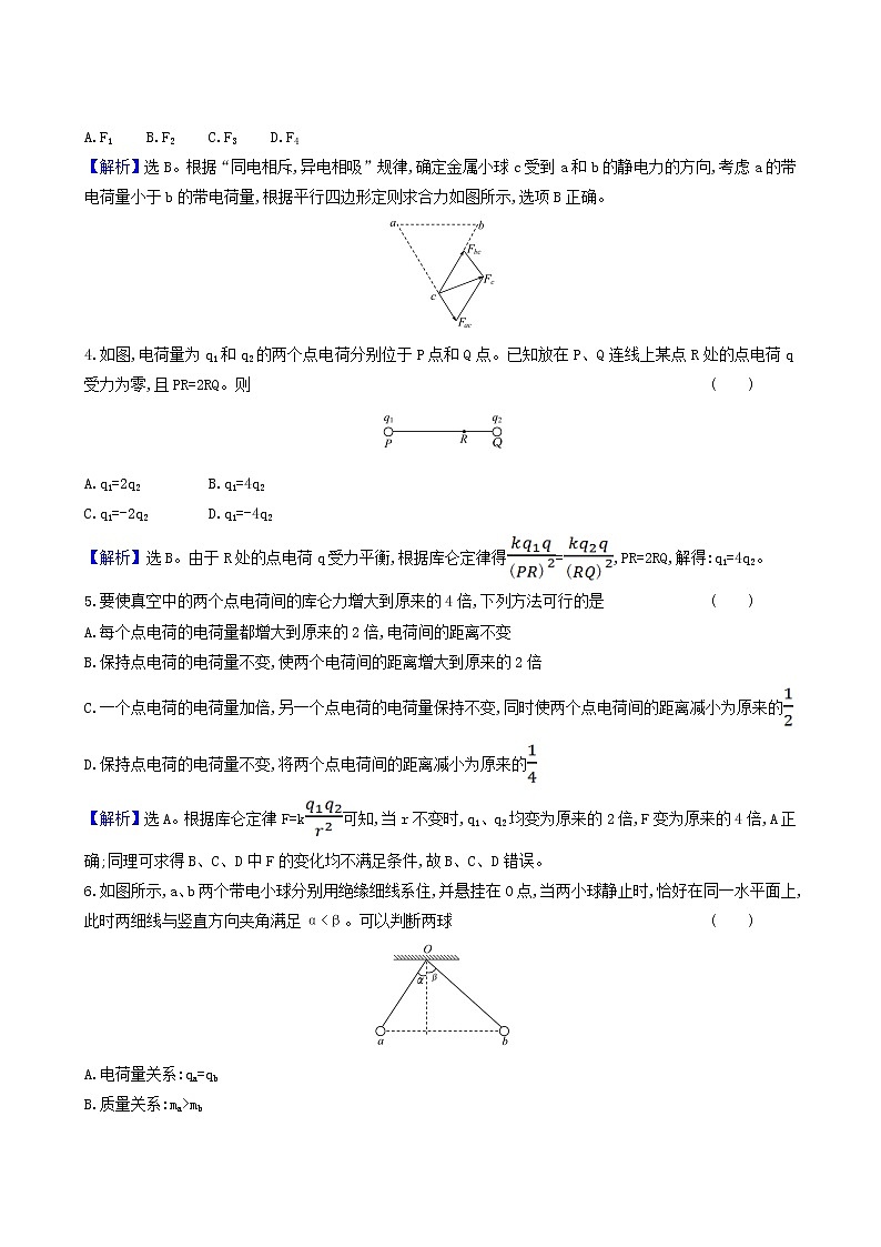 人教版高中物理必修第三册第9章静电场及其应用2库仑定律合格考试含答案第2页