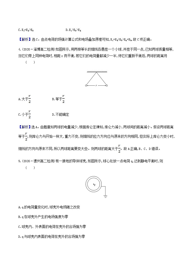 人教版高中物理必修第三册第9章静电场及其应用单元素养评价检测含答案第3页