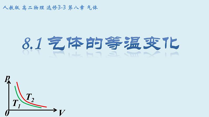 高中物理 选择性必修三 气体的等温变化 课件第1页