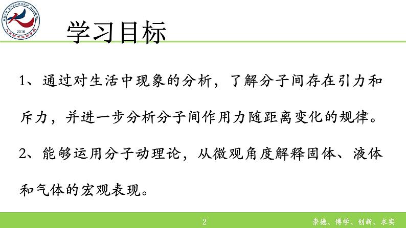 高中物理 选择性必修三 第七章 第三节 分子动理论的基本内容 分子间的作用力 课件第2页