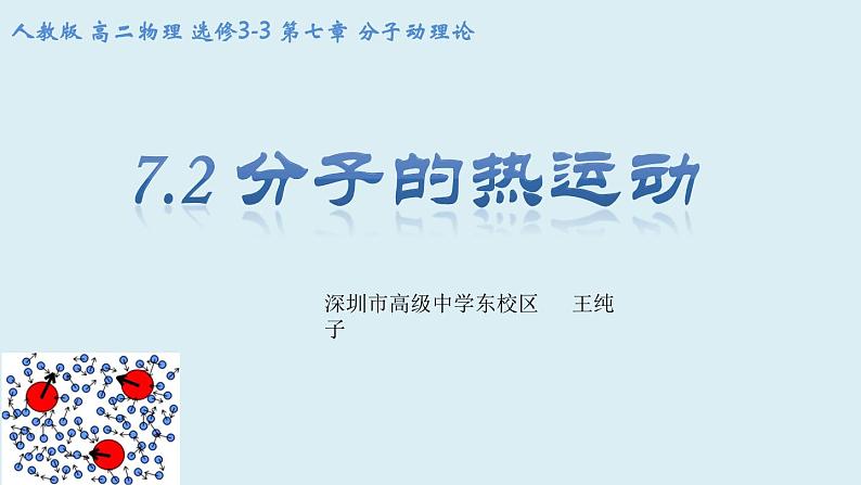 高中物理 选择性必修三 分子动理论的基本内容 分子的热运动 分子热运动 课件第1页