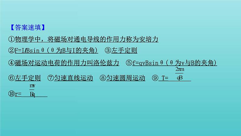 鲁科版高中物理选择性必修2第1章安培力与洛伦兹力阶段复习课课件03