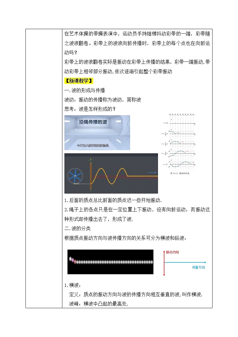 人教版（2019）高中物理选择性必修第一册 3.1《波的形成》课件PPT+教案+练习02