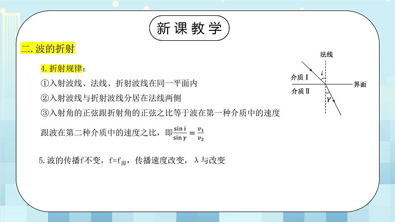 人教版（2019）高中物理选择性必修第一册 3.3《波的反射、折射和衍射》课件PPT+教案+练习07