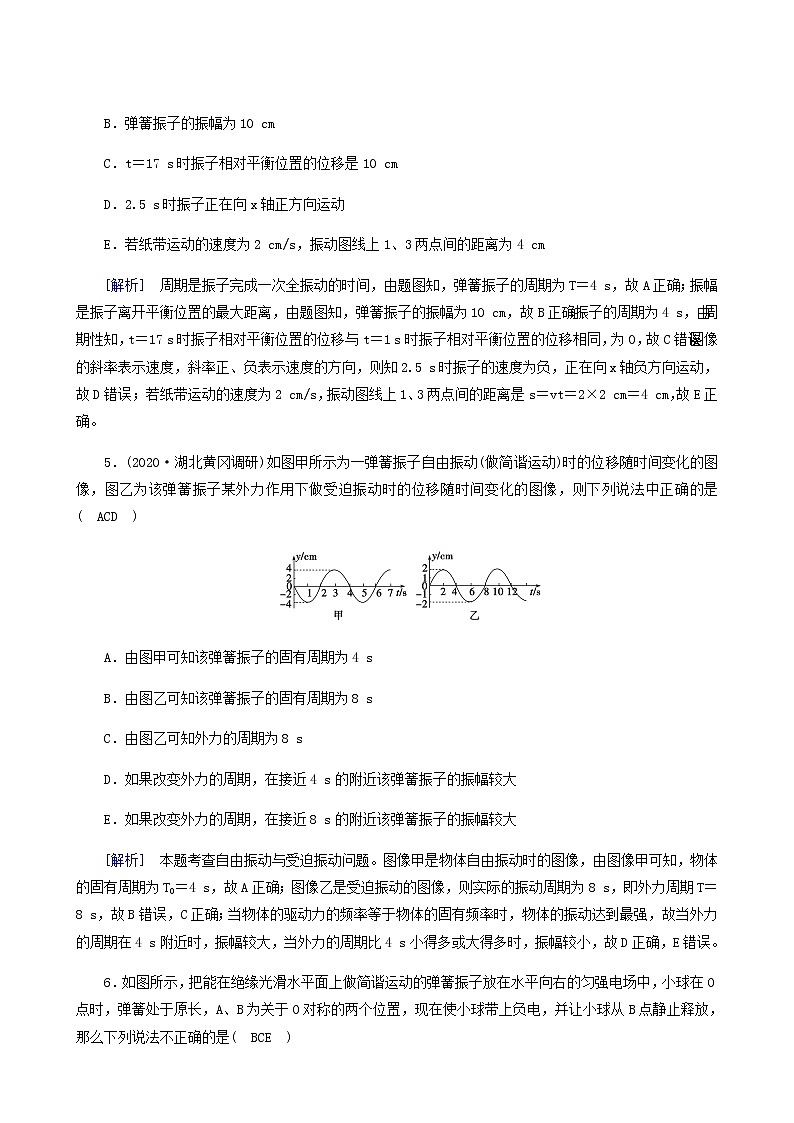 人教版高考物理一轮复习第13章机械振动与机械波光电磁波与相对论第1讲机械振动课时练含答案第3页