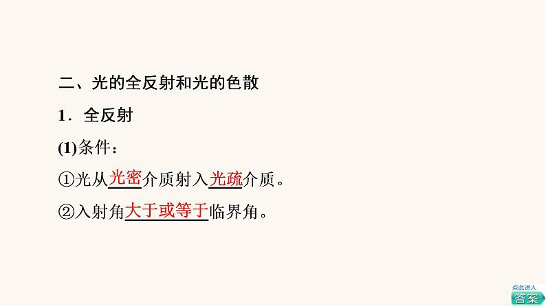 高考物理一轮复习第14章振动波动电磁波相对论第3节光的折射全反射光的色散课件05