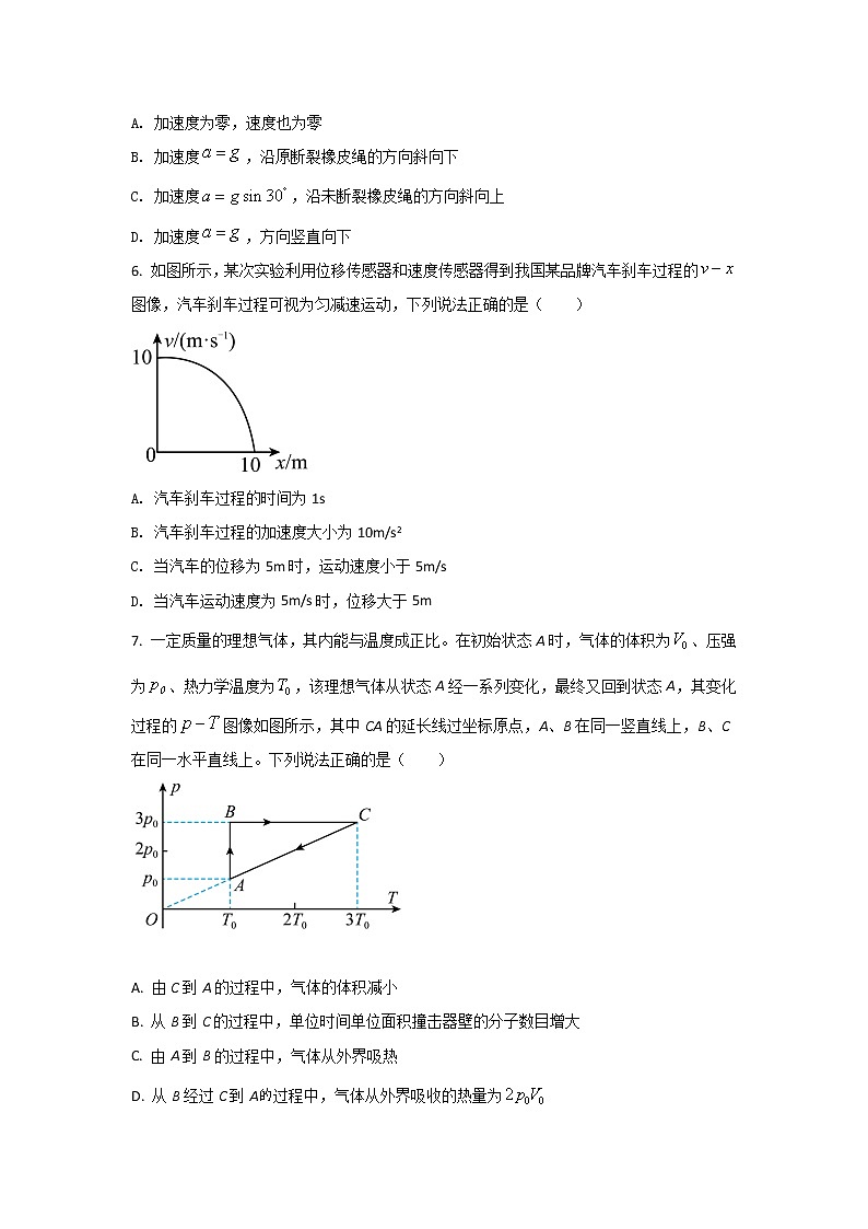 2021-2022学年河北省廊坊市香河县高二下学期期末考试物理试题（Word版）第3页