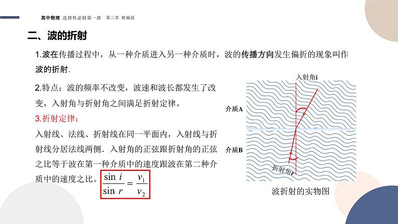 3.3波的反射、折射和衍射+课件  高中物理人教版（2019）选择性必修第一册06