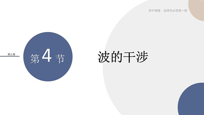 3.4波的干涉+课件  高中物理人教版（2019）选择性必修第一册01