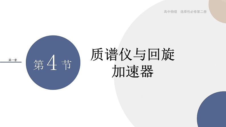 1.4质谱仪与回旋加速器+课件  高中物理人教版（2019）选择性必修第二册01