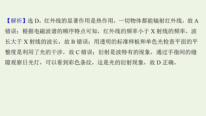 高考物理一轮复习课时作业36光的波动性电磁波相对论课件第5页