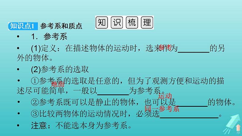 人教版高考物理一轮复习第1章运动的描述匀变速直线运动第1讲描述运动的基本概念课件06