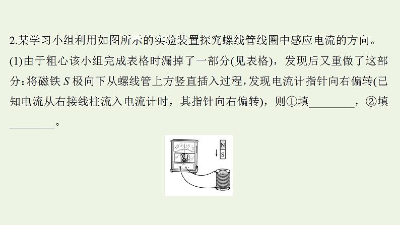 人教版高考物理一轮复习实验抢分专练14探究影响感应电流方向的因素课件04