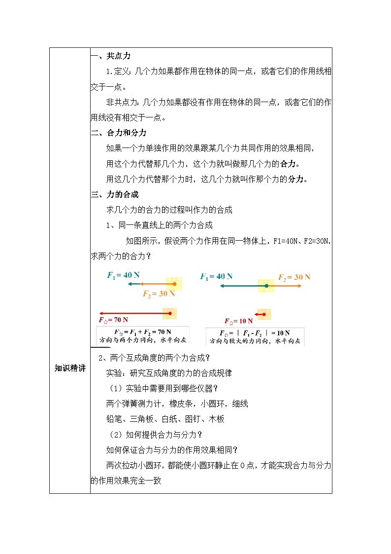 高一物理人教版（2019）必修第一册3.4《力的合成和分解》课件+教案02