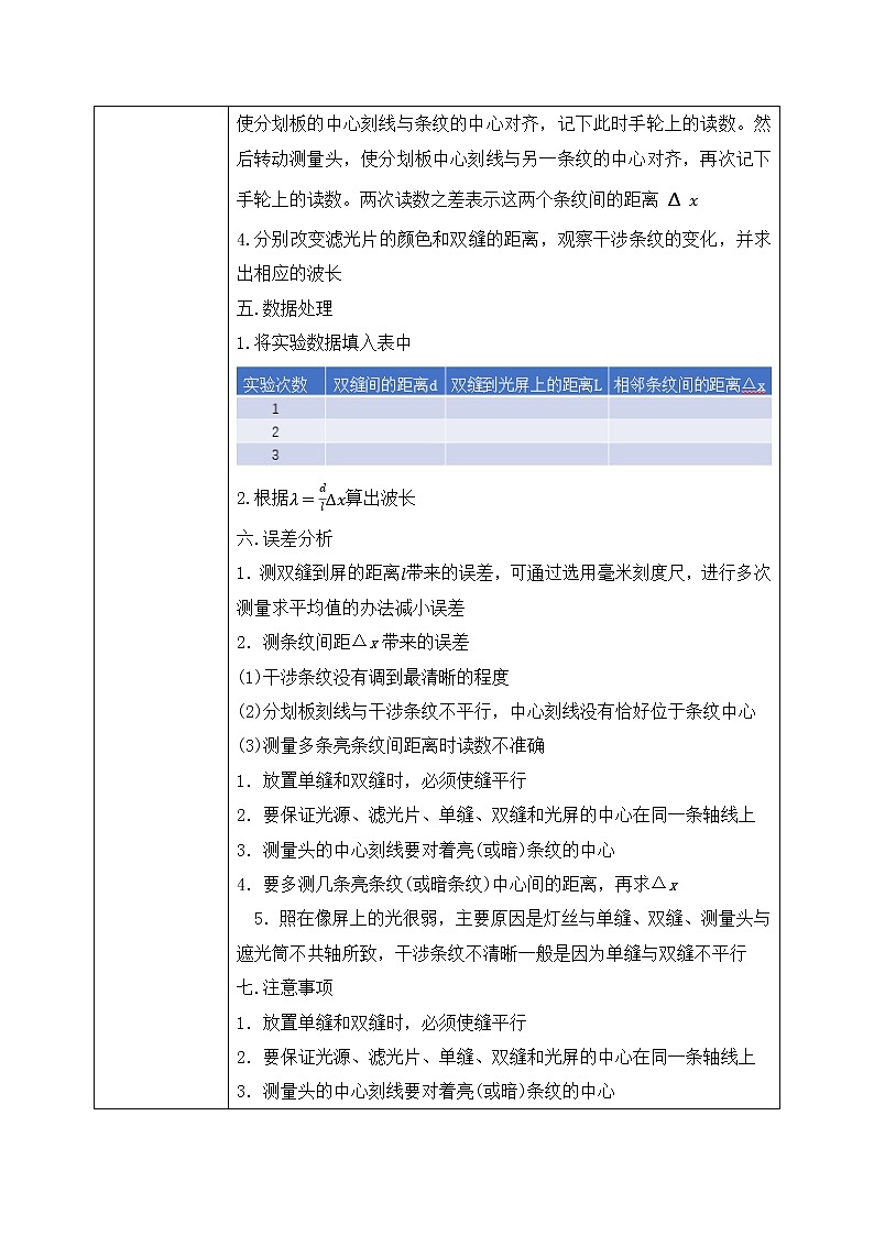 人教版（2019）高中物理选择性必修第一册 4.4《实验：用双缝干涉测量光的波长》课件PPT+教案+练习03