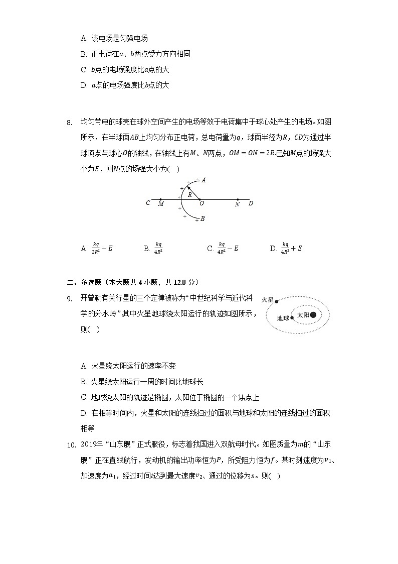 2021-2022学年新疆塔城地区沙湾一中高一（下）期末物理试卷（Word解析版）第3页