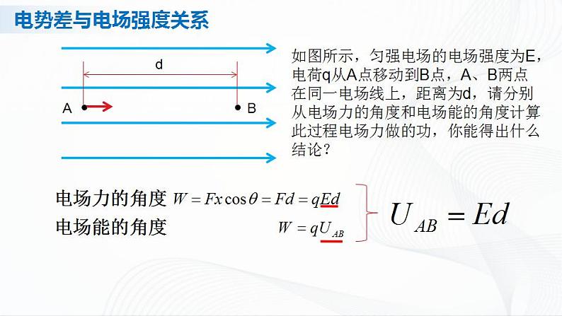 人教必修三物理10.3《电势差与电场强度的关系》课件03