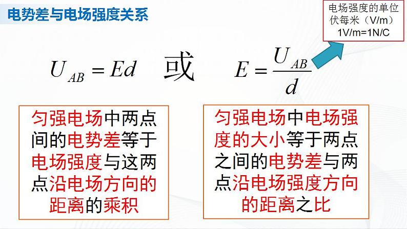 人教必修三物理10.3《电势差与电场强度的关系》课件05