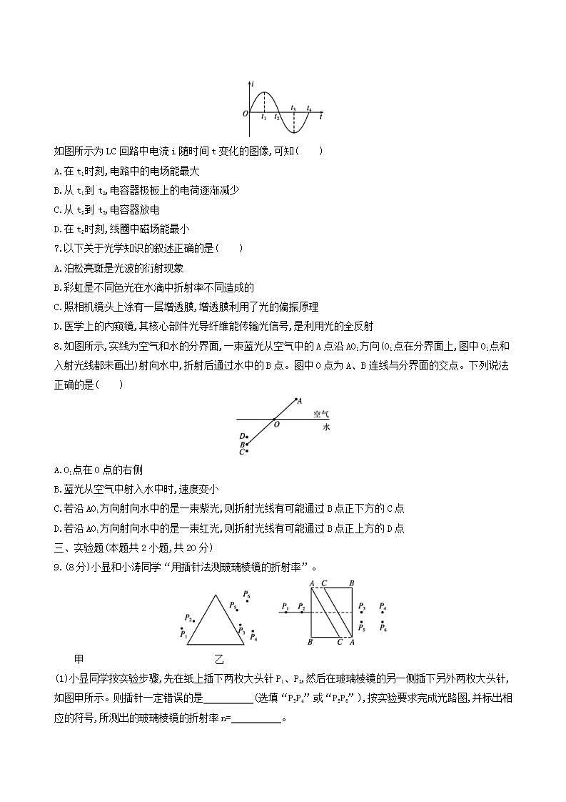 高考物理一轮复习单元质检14光学电磁波相对论含答案03