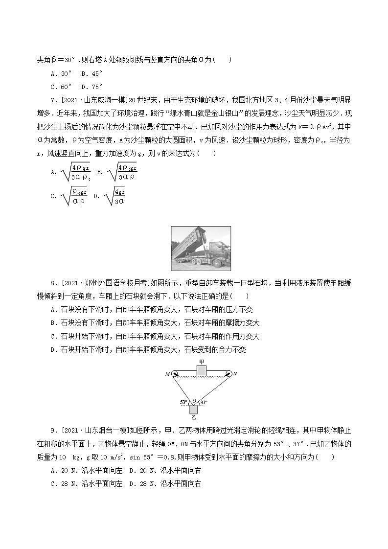 高考物理一轮复习课时作业6共点力作用下物体的平衡含答案03