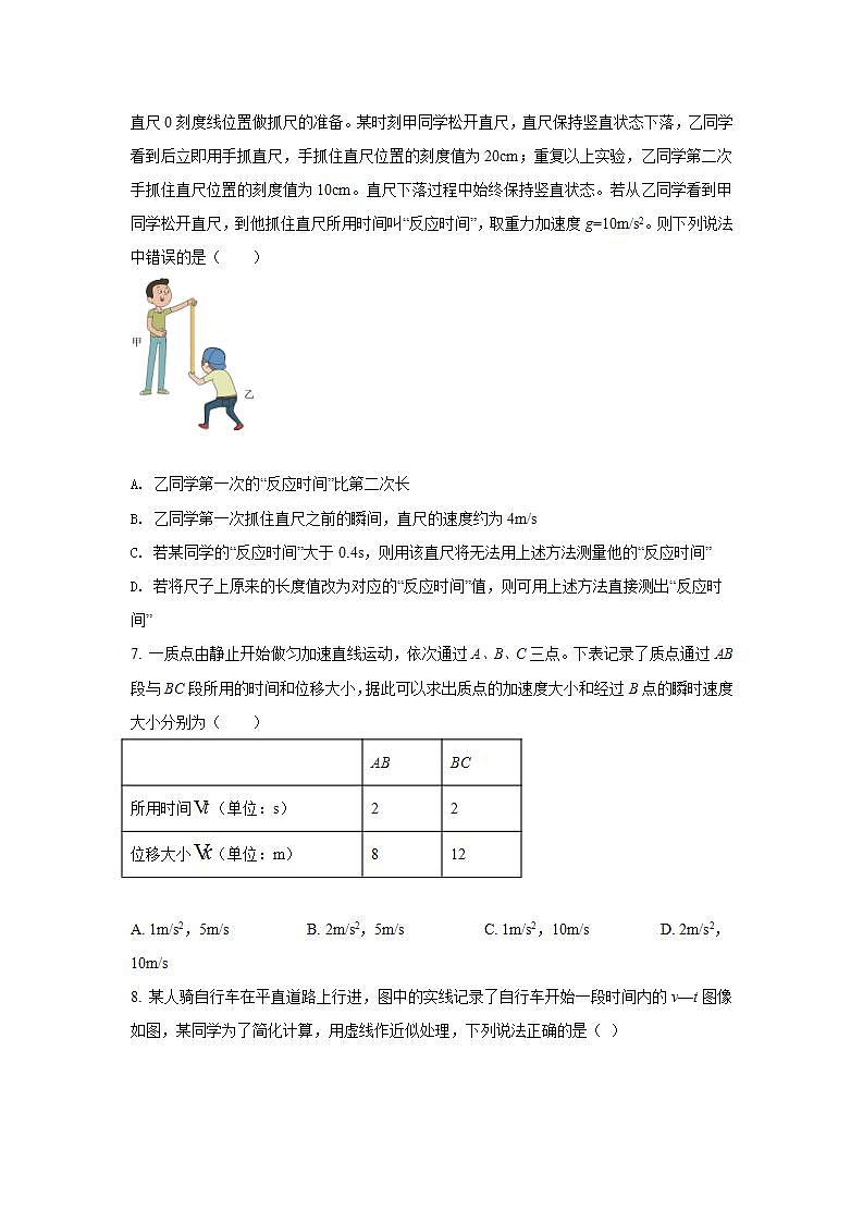 2021-2022学年新疆维吾尔自治区喀什第二中学高一上学期期中考试物理试卷第3页
