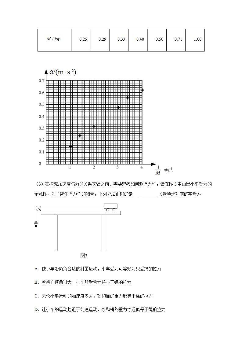 高中物理人教必修一4.实验：探究加速度与力、质量的关系原卷版0001学年高一物理过关检测第2页