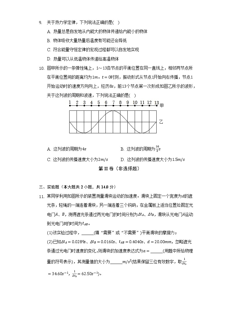 2021-2022学年辽宁省抚顺市六校协作体高二（下）期末物理试卷（含解析）第3页