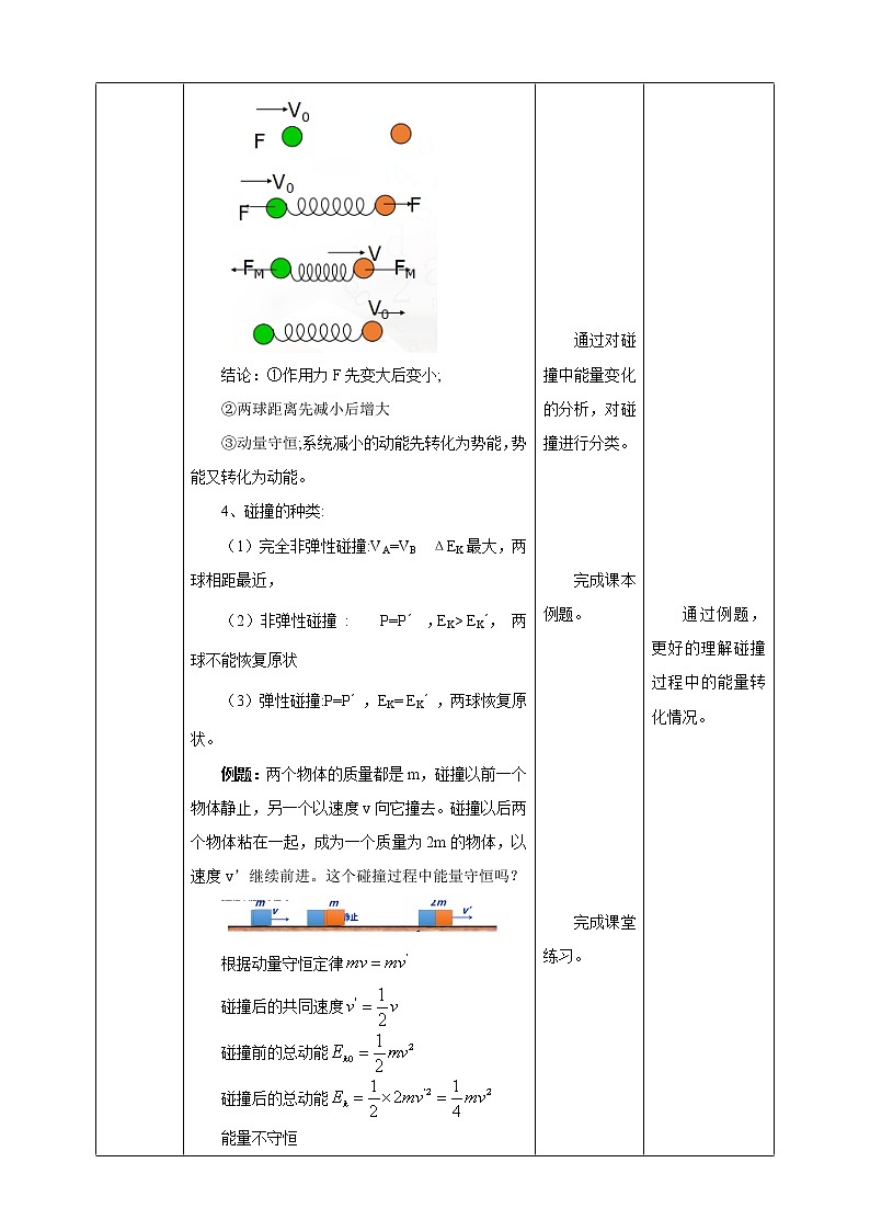 高中人教物理选择性必修一第1章第5节弹性碰撞和非弹性碰撞教学设计第3页