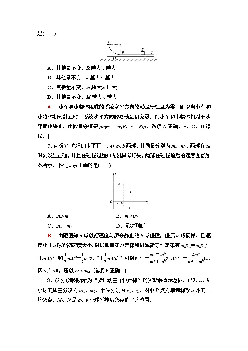 高中人教物理选择性必修一章末综合测评 1 动量守恒定律选择性必修第一册练习第3页