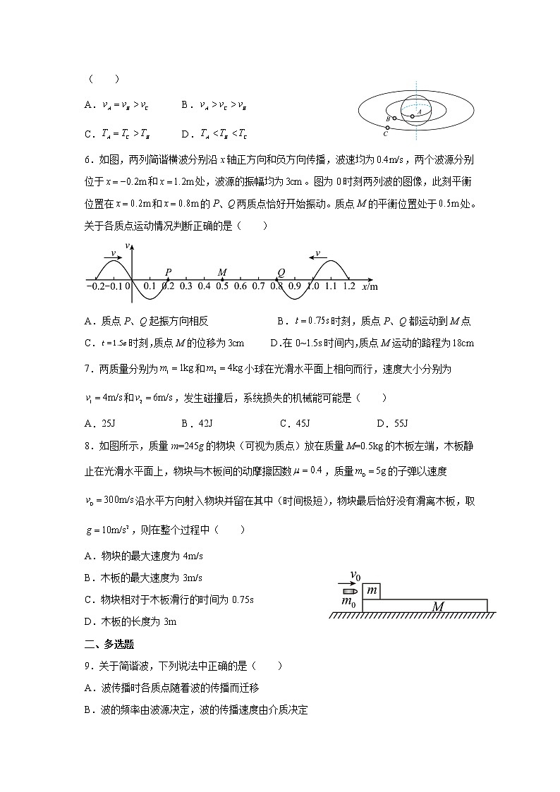 2021-2022学年吉林省长春市两所高中高一下学期期末联考物理试卷02
