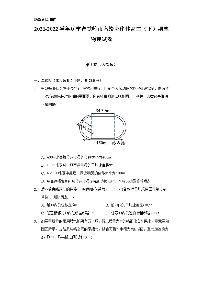 2021-2022学年辽宁省铁岭市六校协作体高二（下）期末物理试卷（含解析）第1页